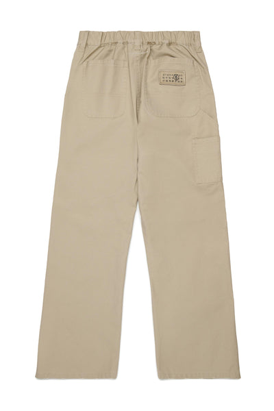 Pantaloni cargo beige con logo per bambini MM6 Maison Margiela M60958 M6709 