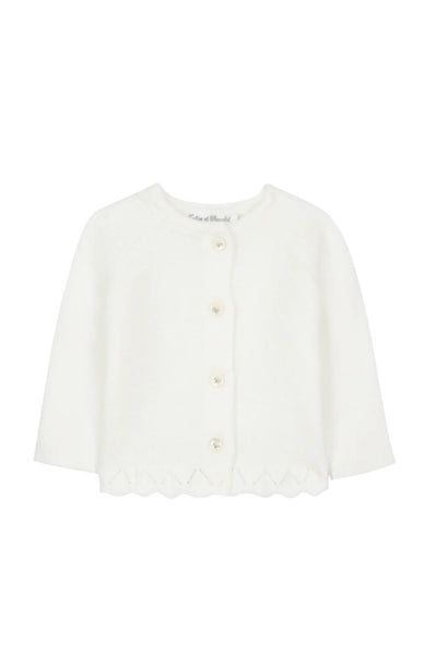 Cardigan in maglia panna per neonata Tartine et Chocolat CC18010-13 NACRE 