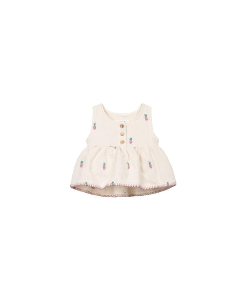 Top panna in maglia con stampa all over per neonata Play up 2AS11150 E786N 