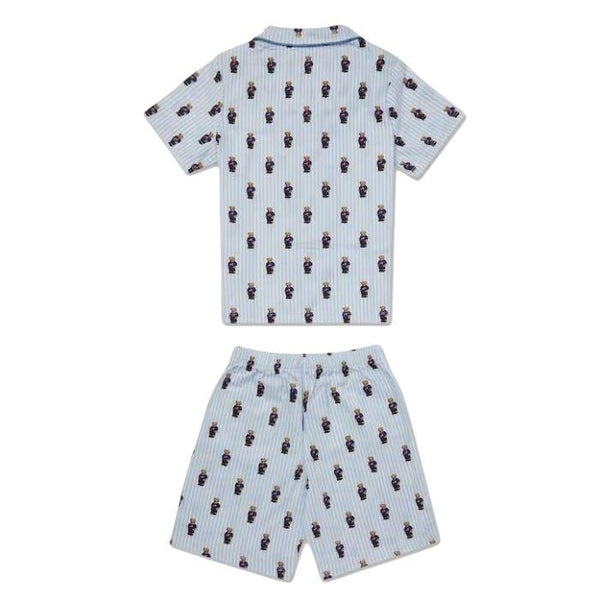 Pigiama cielo e bianco a righe con motivo Bear per bambino Ralph Lauren Kids 8P0139 W20 