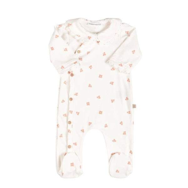 Tutina panna con colletto e stampa all over per neonata Bamboom 1134TE00074 LUCKY LEAVES 