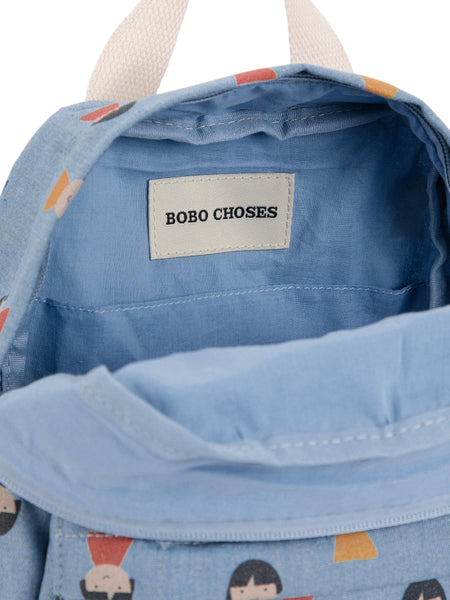 Zaino celeste con stampa all over per neonati e bambini Bobo Choses B225AH023 UNI 