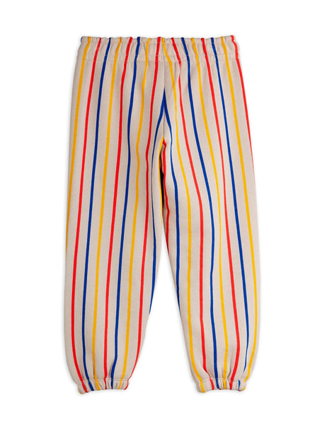 Pantalone in felpa grigia con righe multicolor per neonati e bambini Mini Rodini 2573013200 MULTI 