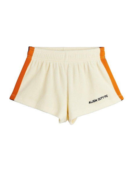 Shorts panna in spugna per neonati e bambini Mini Rodini 2623011611 OFFWHITE 