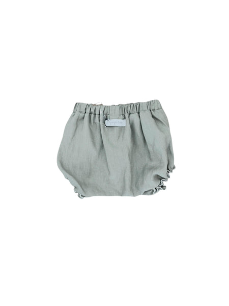 Culotte in lino verde oliva per neonata Gayalab COULOTTE GRAYGREEN 