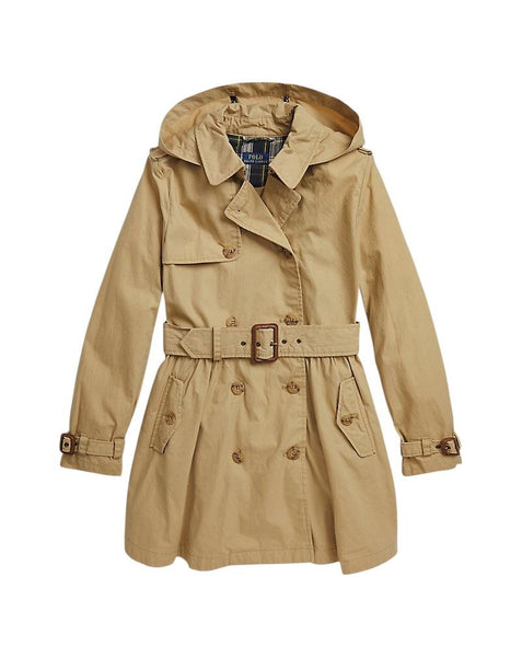 Trench kaki con logo per bambina Ralph Lauren Kids 313915796001 KHAKI 
