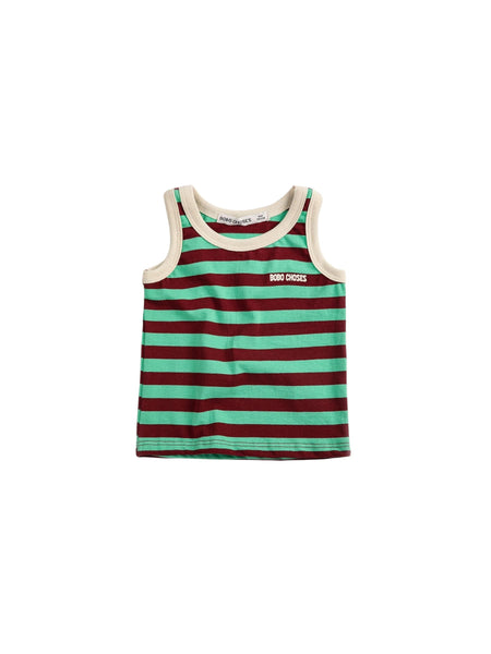 Canotta a righe verdi e bordeaux per neonati Bobo Choses B126AB020 UNI 