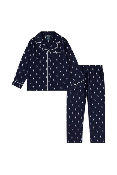 Pigiama blu con stampa all over per bambino Ralph Lauren Kids 9P0137 BCV 
