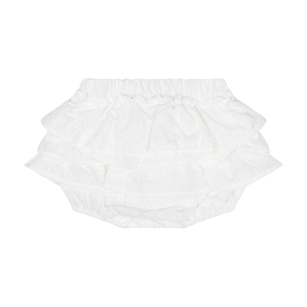 Gonna bianca a balze con culotte e ricami per neonata Doudou DY7011 100 