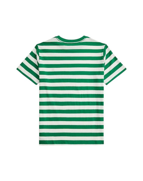 T-shirt a righe bianche e verdi con logo per bambino Ralph Lauren Kids 323A95726001 GREEN/WHITE 
