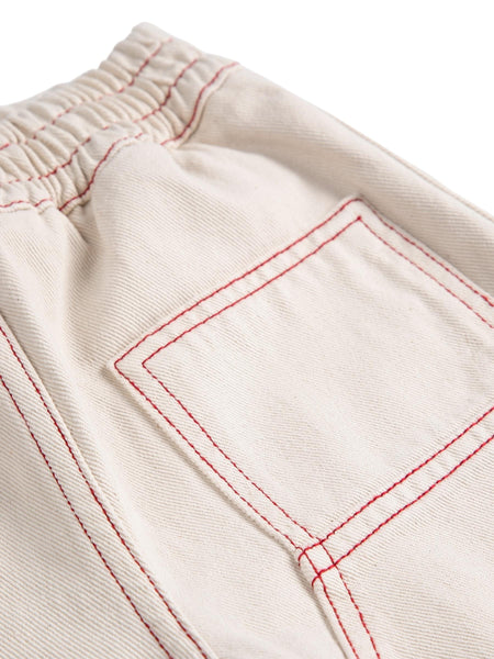 Jeans in denim panna con cuciture a contrasto per neonato e bambino Bobo Choses B126AC094 UNI 