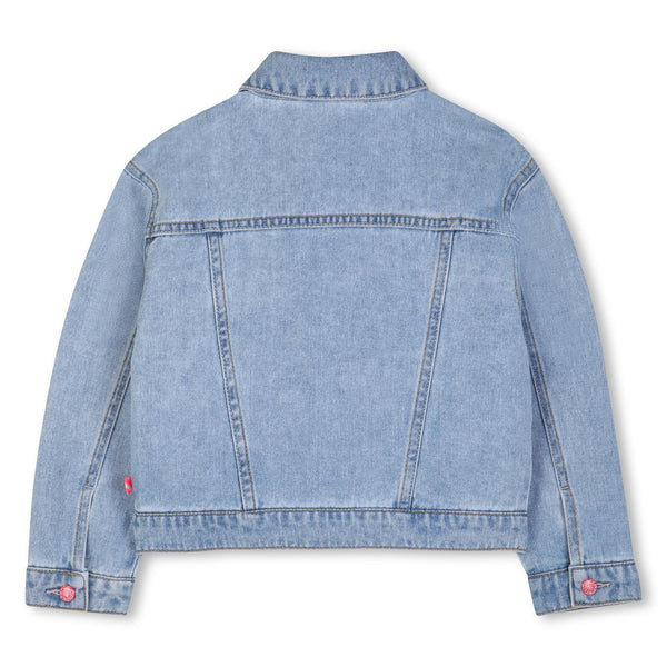Giubbino in denim con strass multicolor applicati per bambina BILLIEBLUSH U21902 Z18 