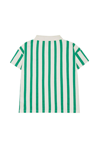Polo oversize a  righe panna e verde per bambini The Campamento TC-SS26-26 GREEN 