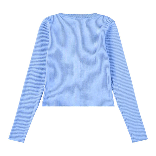 Cardigan celeste a costine per neonata e bambina Molo GISELLE 5637 