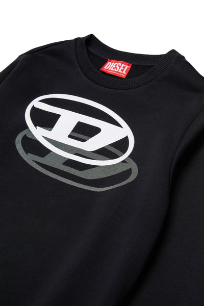 Felpa nera con logo per bambini Diesel J02627 K900 