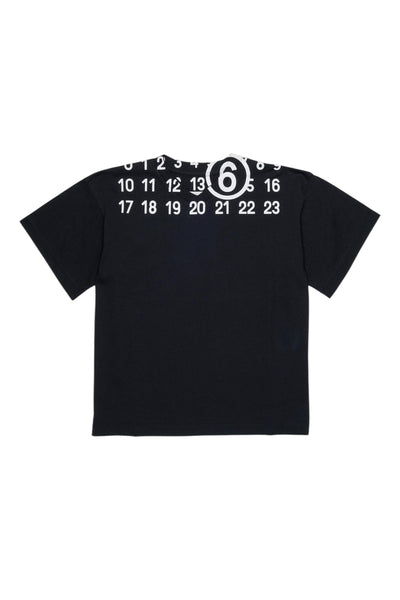 T-shirt nera con logo per bambino MM6 Maison Margiela M60986 M6900 