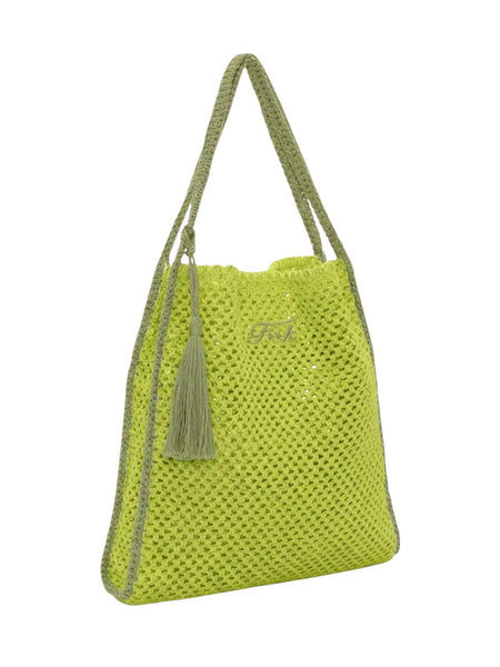Borsa rafia lime con logo F**K FA26-SW0004LI LIME 