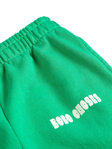 Pantalone in felpa verde con logo per neonati e bambini Bobo Choses B126AC147 UNI 