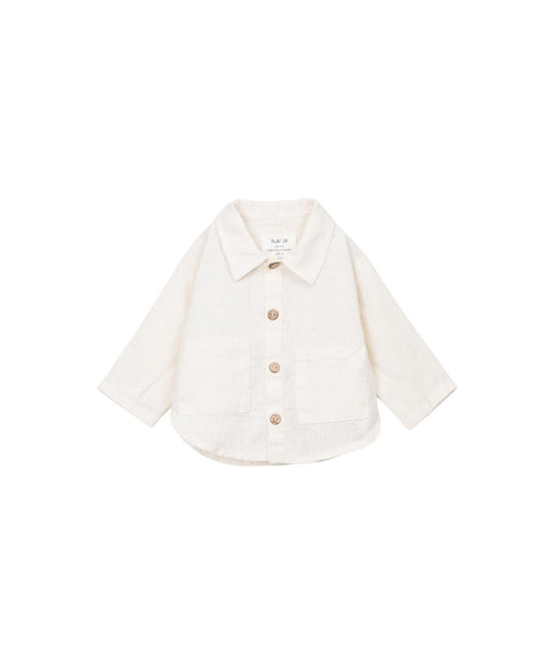 Camicia panna in lino per neonato Play up 1AS11251 P0088 