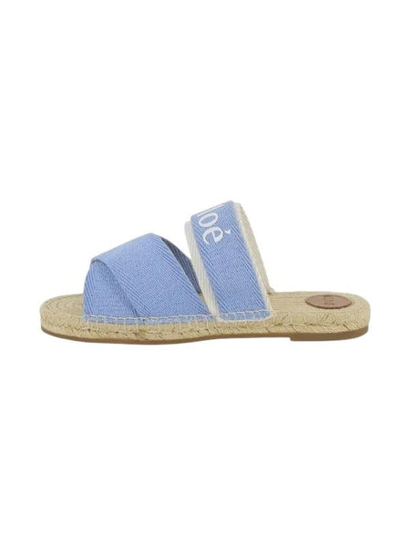 Sandalo celeste con logo per bambina Chloé C20885 Z10 