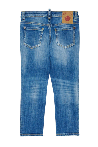 Jeans skinny in denim blu per bambino Dsquared2 DQ03YT DQ01 