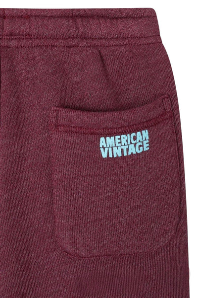 Pantalone in felpa bordeaux con logo per neonati e bambini American Vintage KDOV05A BORDEAUX 