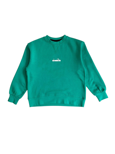 Felpa verde con stampe per bambino Diadora F5DIJBSW002 080 