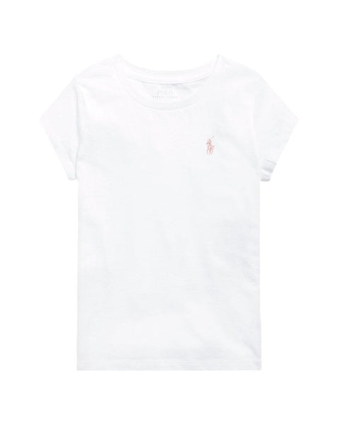 T-shirt bianca con logo per bambina Ralph Lauren Kids 313833549064 WHITE 