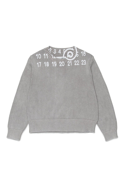 Maglia grigia con logo per bambini MM6 Maison Margiela M61027 M6907 