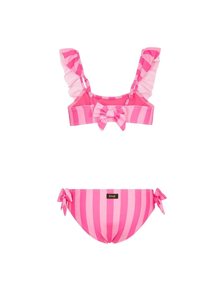 Bikini a righe rosa per bambina F**K FJ26-SG0724X83 FANT 