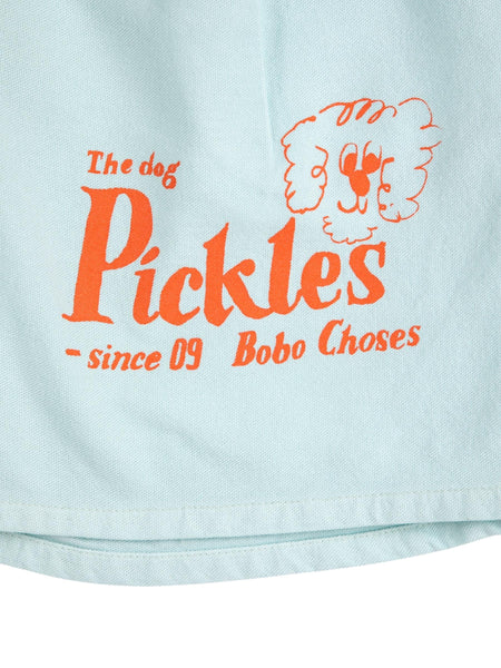 Shorts celeste con stampa per neonati e bambini Bobo Choses B126AC069 UNI 