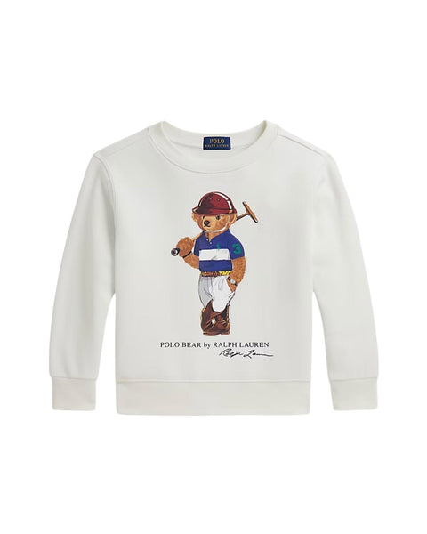 Felpa bianca con stampa per neonato e bambino Ralph Lauren Kids 322A96604001 WHITE 