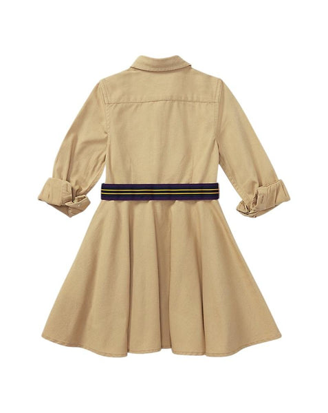 Abito chemisier kaki con logo per neonata e bambina Ralph Lauren Kids 312699674001 CLASSIC KHAKI 