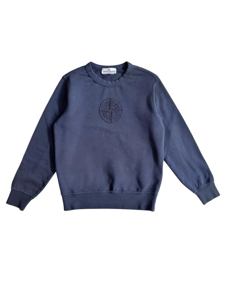 Felpa blu con logo ricamato per bambino Stone Island L1S166100003 S0040 V0020 
