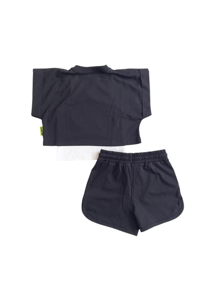 Completo nero con logo per bambina Barrow S6BKJGTR189 110 