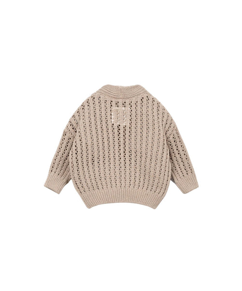 Cardigan beige in maglia lavorata per neonato Play up 1AS11401 P0088 