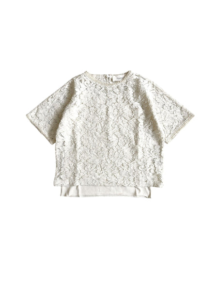 T-shirt in pizzo panna per neonata e bambina Fiorile 1342 120 