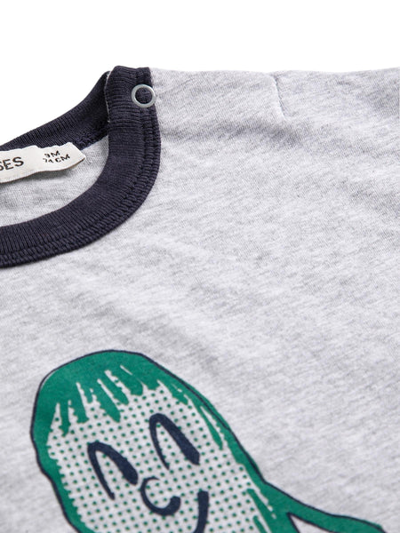 T-shirt grigia con stampa per neonato Bobo Choses B126AB017 UNI 