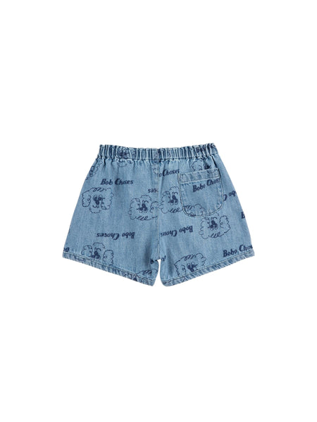 Shorts in denim blu con stampa all over per neonati Bobo Choses B126AB057 UNI 