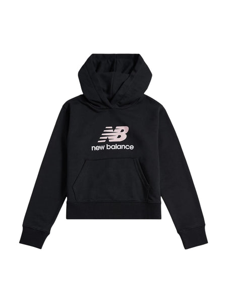 Felpa nera con logo per bambina New Balance LAKG0207 BK 