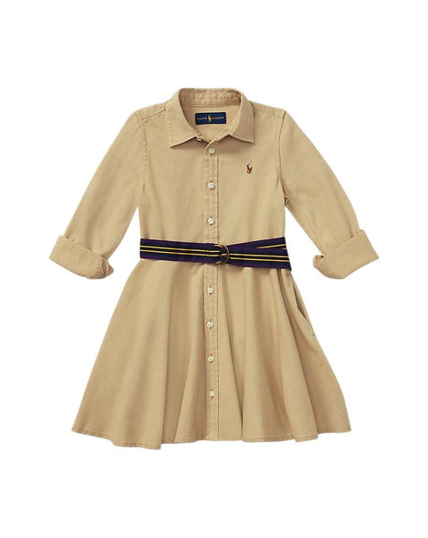 Abito chemisier kaki con logo per neonata e bambina Ralph Lauren Kids 312699674001 CLASSIC KHAKI 