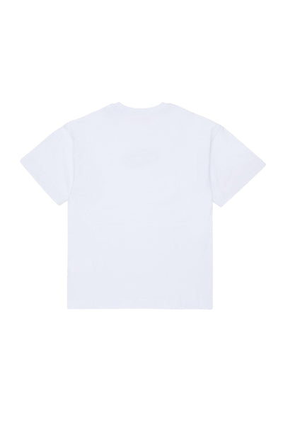 T-shirt bianca con logo per bambino Diesel J02590 K100 