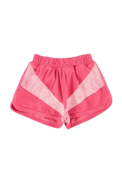 Shorts fucsia in spugna per bambina Piupiuchick SS26.JRS2625 PINK/WHITE 