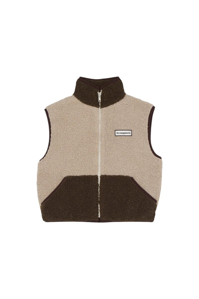 Gilet in teddy beige e marrone per bambini The Campamento TC-AW25-112 ECRU 