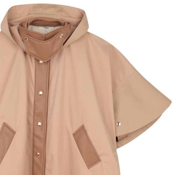 Mantella cammello con cappuccio per bambina Chloé C20836 231 