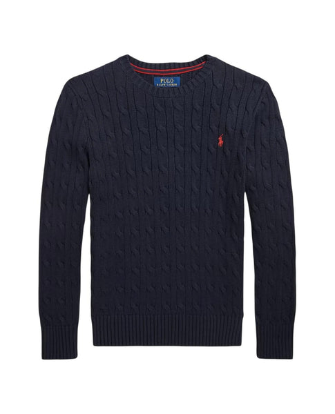 Maglia blu in cotone a trecce per bambino Ralph Lauren Kids 323702674060 NAVY 