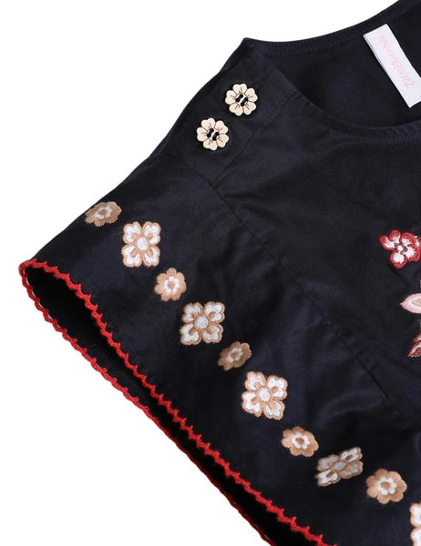 Tuta corta blu con ricami floreali per bambina Zimmermann 7838YSS261 DKN 