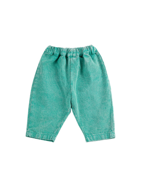 Jeans in denim verde per neonato Bobo Choses B126AB075 UNI 