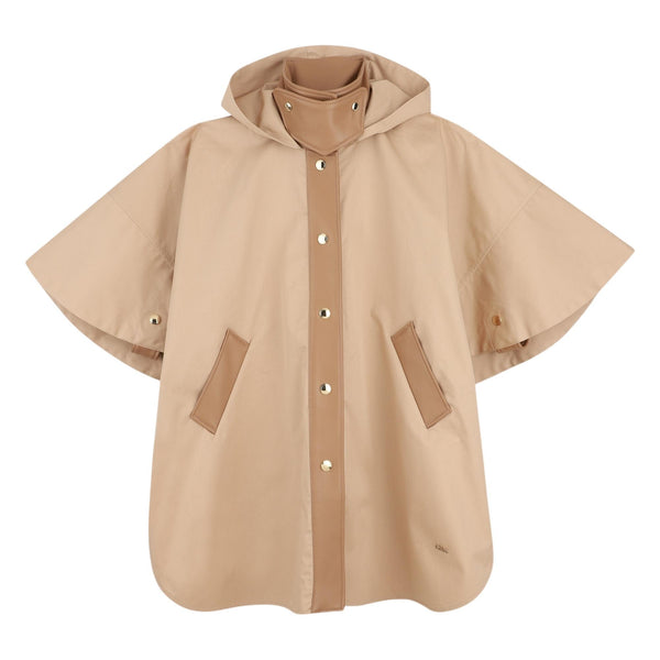 Mantella cammello con cappuccio per bambina Chloé C20836 231 