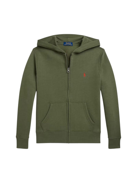 Felpa aperta verde con logo per bambino Ralph Lauren Kids 323799360053 GREEN 